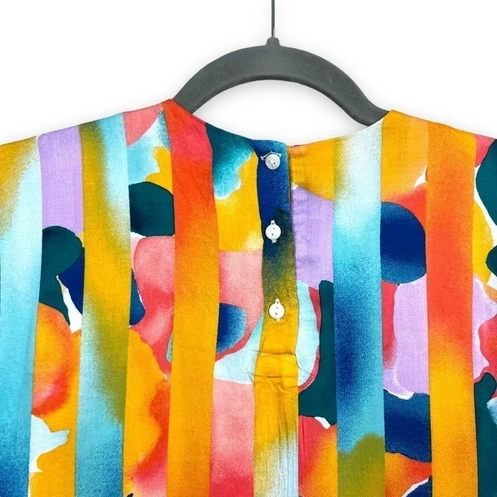 NWT Gymboree 100% Rayon Multi-Colored Watercolor Flutter Sleeve Dress Size 6